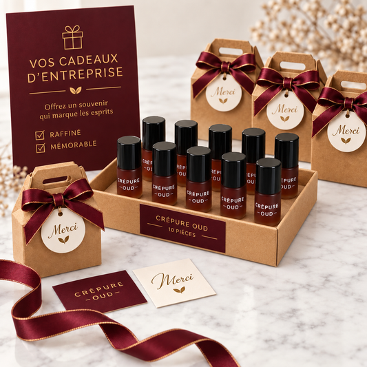 Cadeau d'entreprise : huile parfumée Ambre Royale 2 ml personnalisée