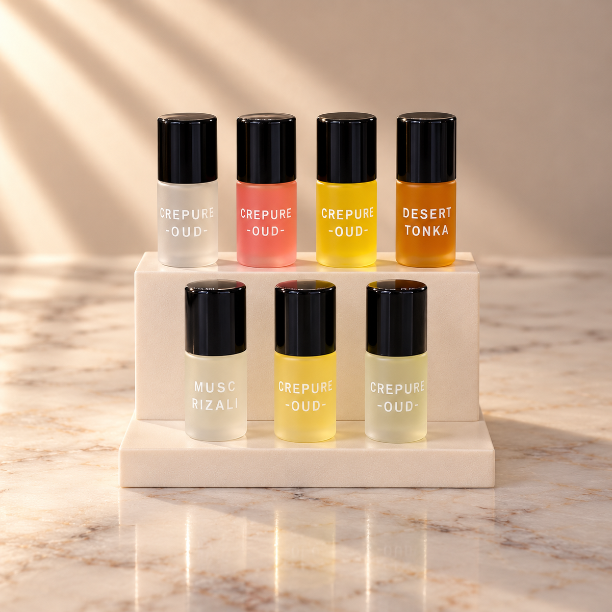 Coffret cadeau 7 huiles parfumées orientales 2 ml roll-on – Crepure Oud
